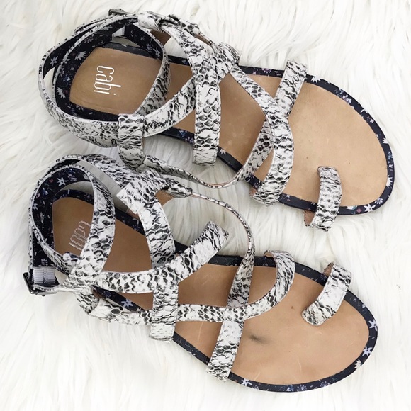 CAbi Shoes - CAbi : Athena Snake Print Gladiator Sandals Size 7